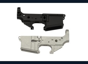 Precision-machined lower receivers for firearms