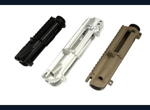 Upper receivers in anodized and raw finishes